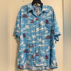 St. Louis Cardinals Reyn Spooner Light Blue Vintage Short Sleeve Button-Up